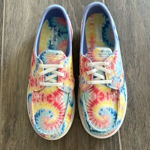 NEW Skechers Womens Go Walk Lite Tie Dye Boat Shoe
